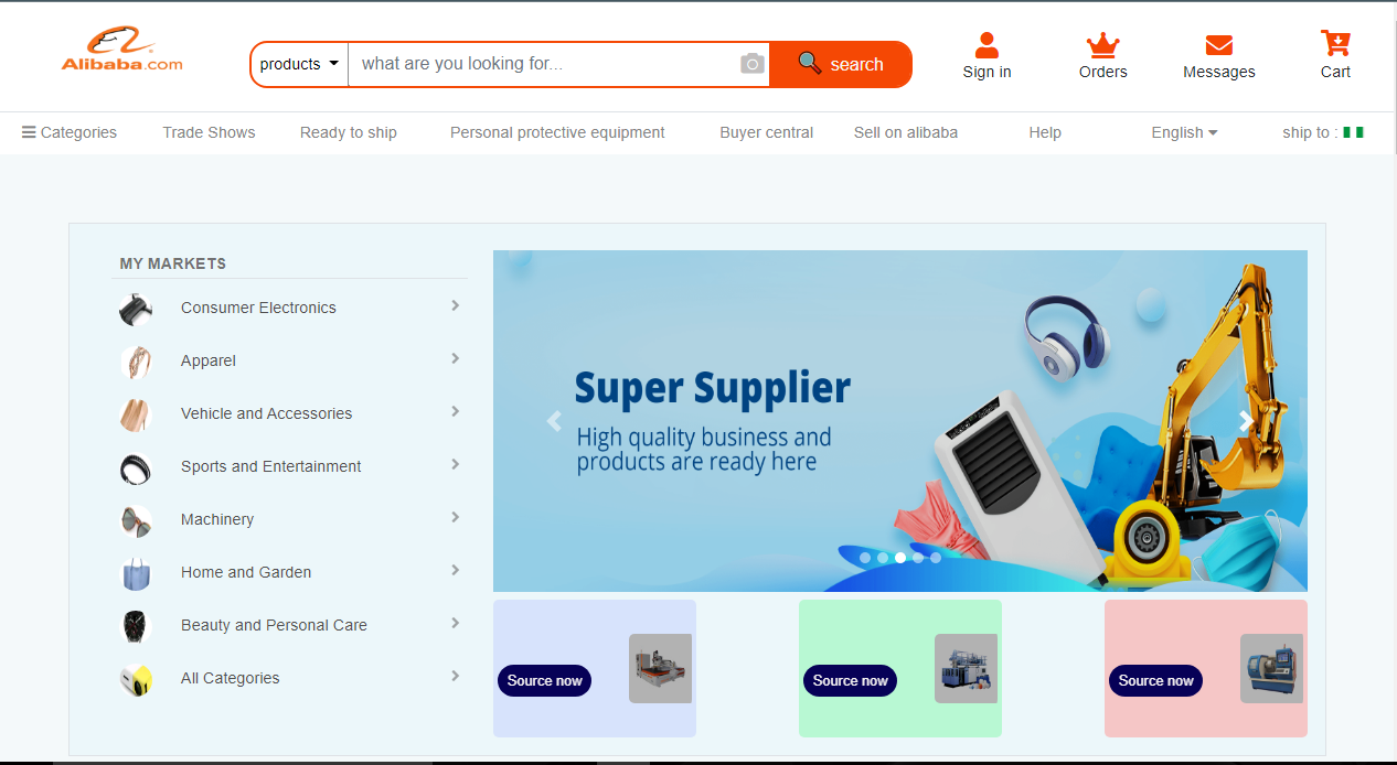 Alibaba Landing page clone